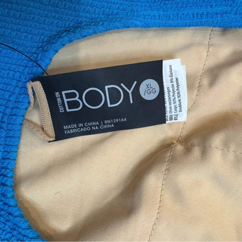 NEW Cotton On Blue One Piece Swimsuit with Scoop‎ Neckline Size XL Ribbed